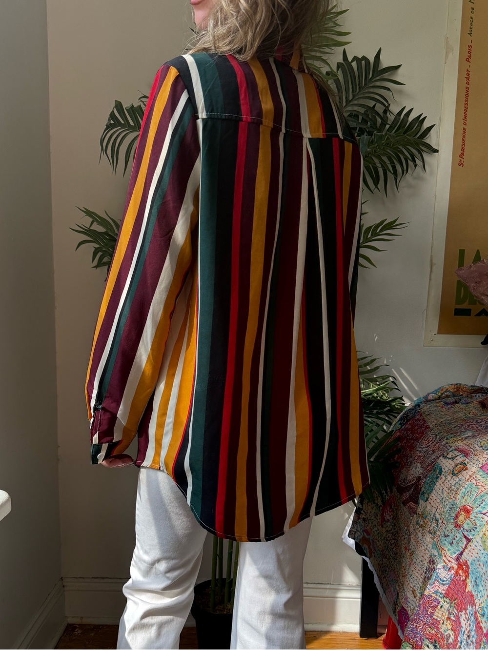 Multi-Color Striped Button-Up Top - Picture 4 of 5